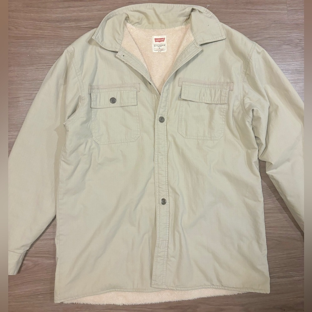 Levi’s Jacket men’s large beige button up outdoor Sherpa